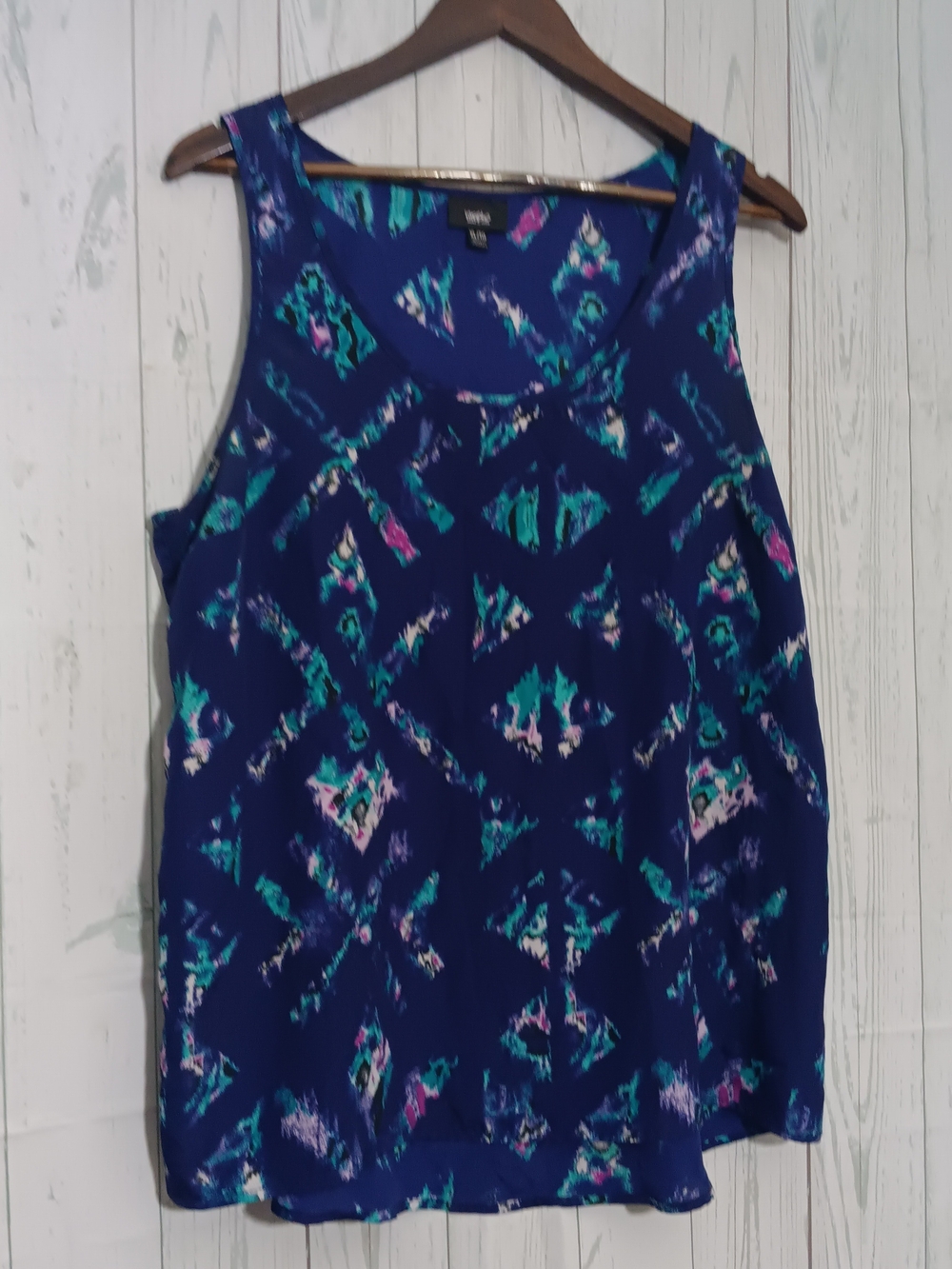 Mossimo Blue Geometric Print Sleeveless Camisole Sz XL